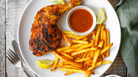 1/4 Flame Grilled Chicken With Rice & Fries (1 Person)